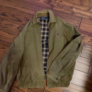 Green and plaid polo jacket